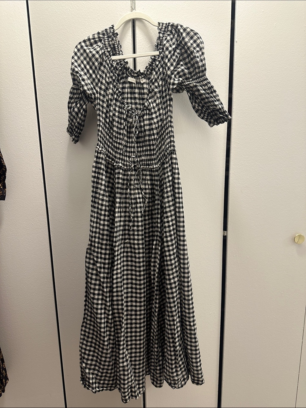 DÔEN Ischia Organic Cotton Maxi Dress in Gingham